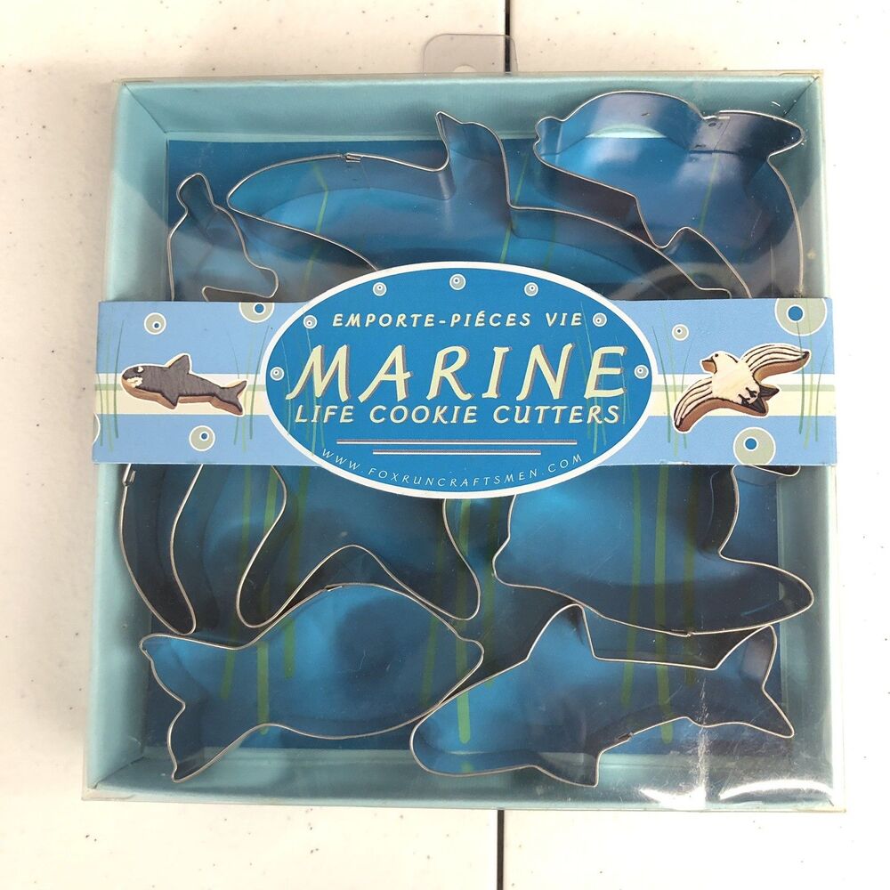 Fox Run Cookie Cutters Marine Life Starfish Fish Shark Dolphin Seahorse Seagull